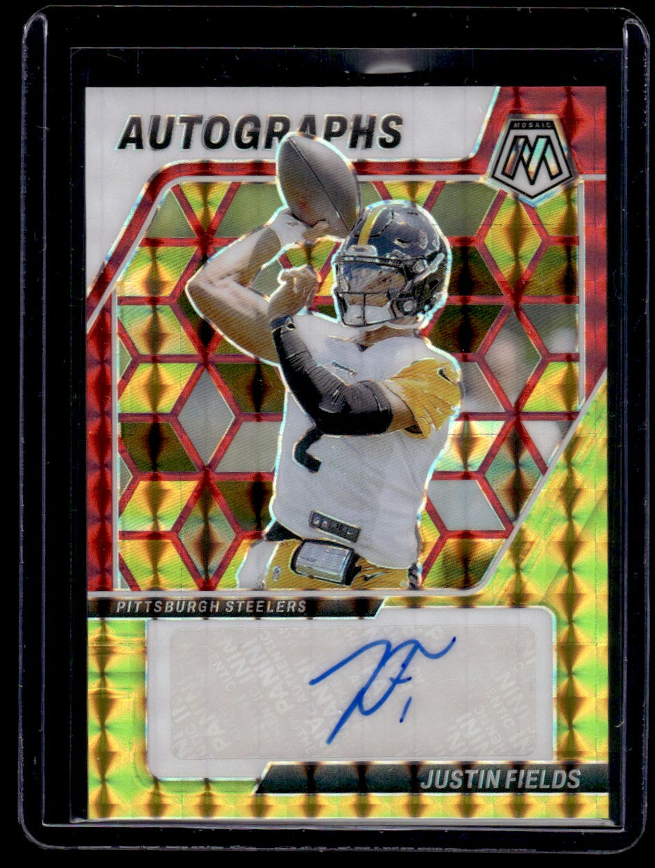 2024 Panini Mosaic Autographs Prizm Justin Fields #AM-JFS Auto