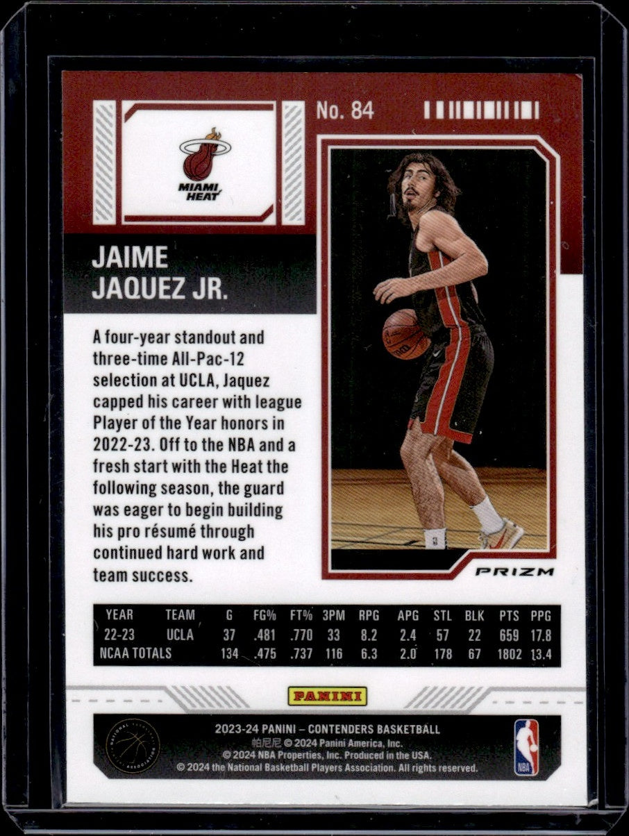 2023 Panini Contenders #84 Jaime Jaquez Jr. Prizm Rookie Miami Heat