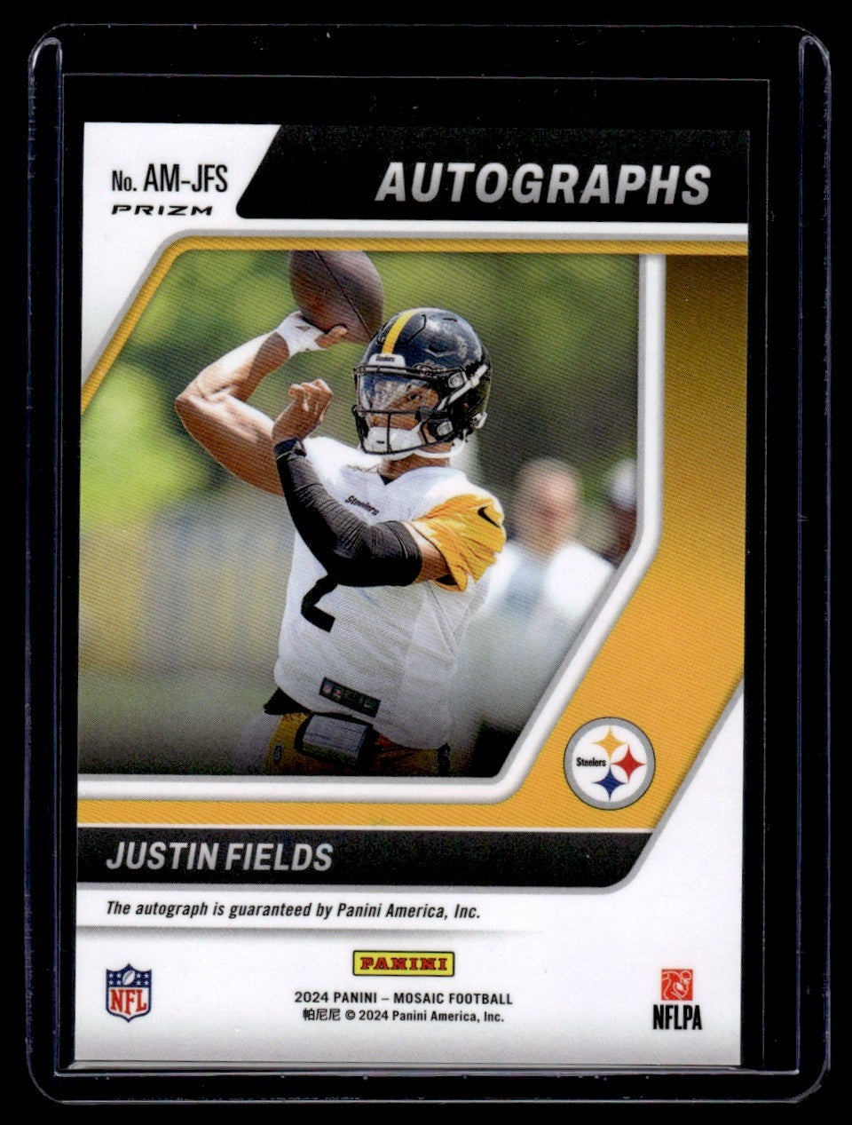 2024 Panini Mosaic Autographs Prizm Justin Fields #AM-JFS Auto
