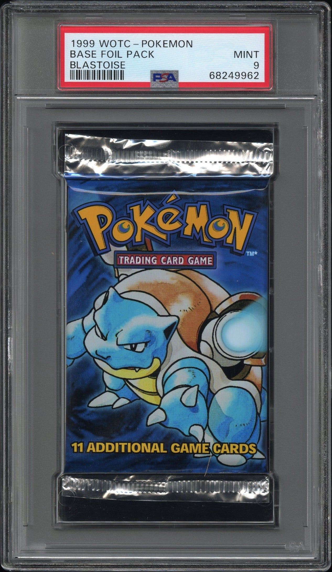 1999 Pokémon Base Set Blastoise Booster Pack PSA 9