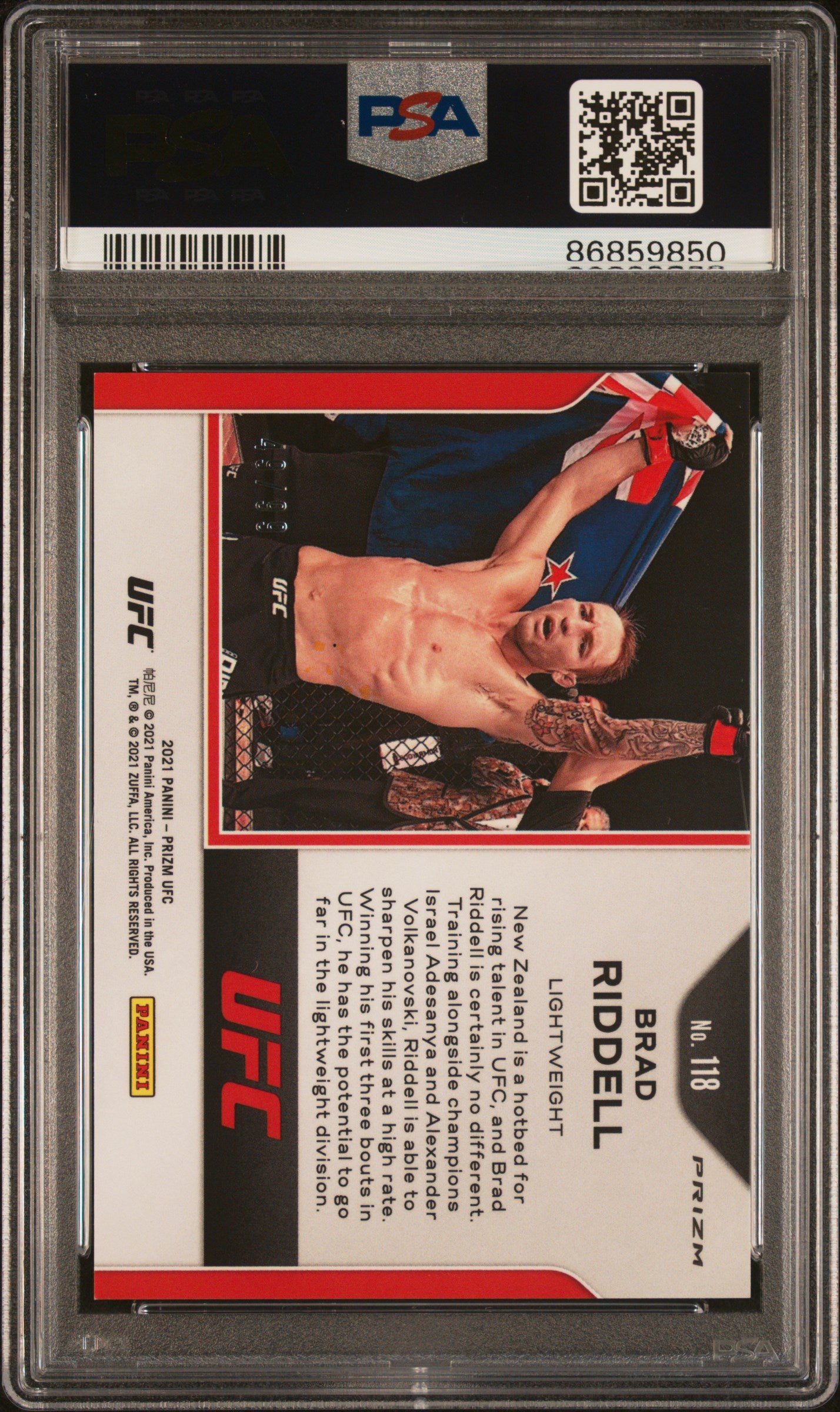 2021 Panini Prizm Orange Brad Riddell #118 RC PSA 9