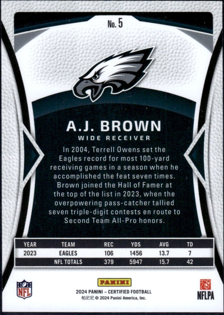 2024 Panini Certified #5 A.J. Brown /349 Eagles