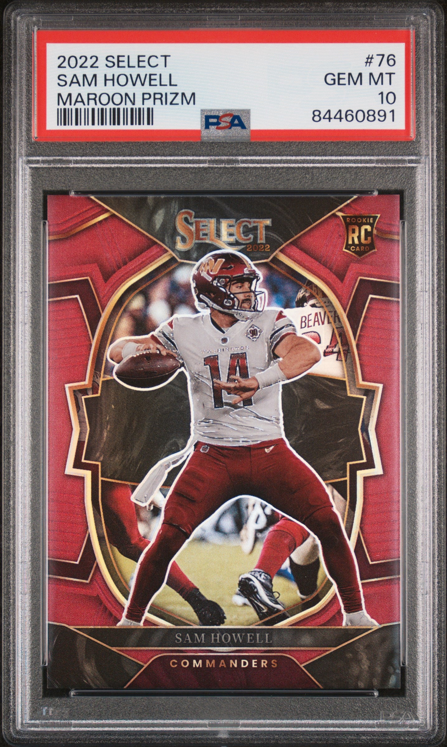 2022 Panini Select Maroon Prizm Sam Howell #76 RC /149 PSA 10