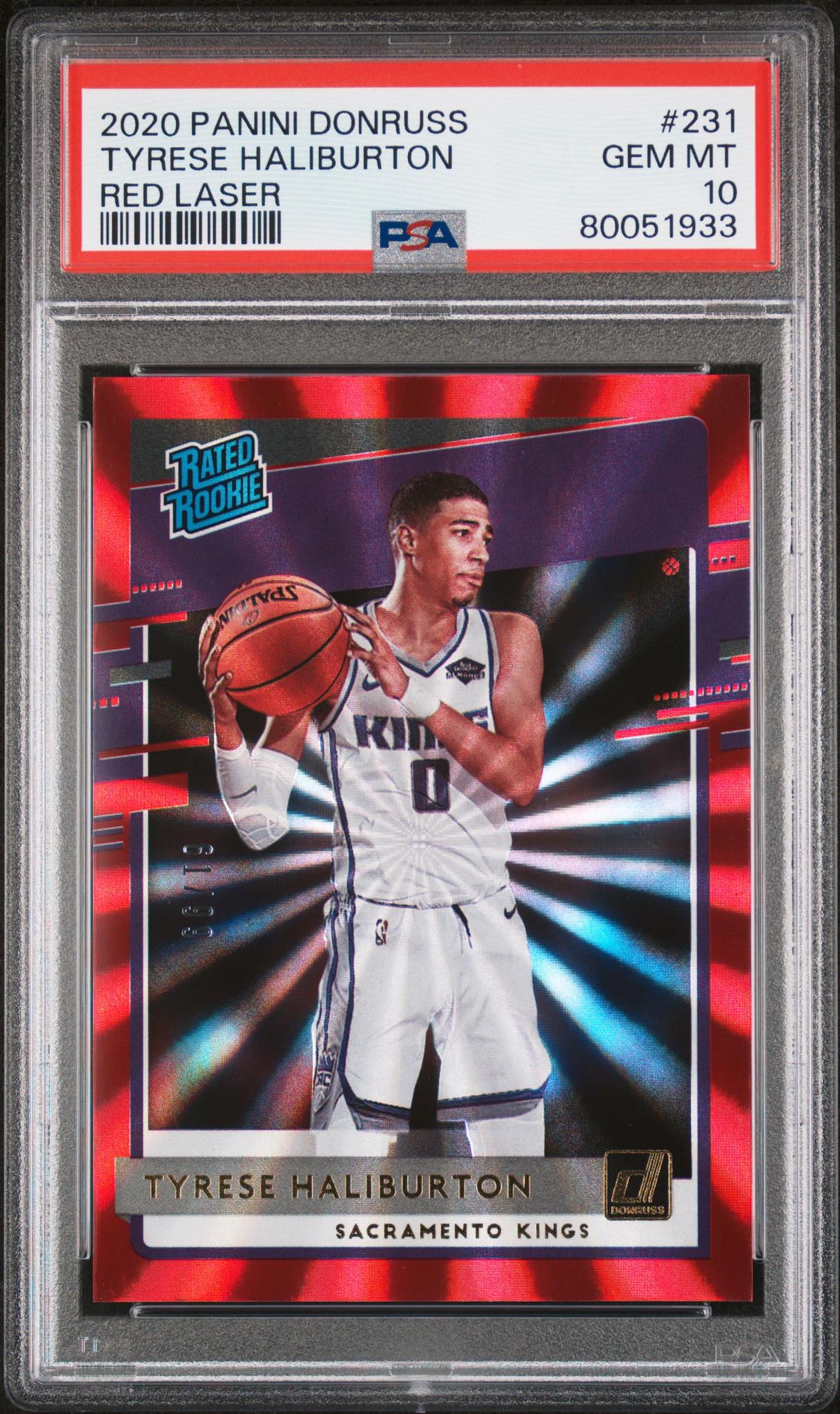 2020 Panini Donruss Red Laser Tyrese Haliburton #231 RC /99 PSA 10