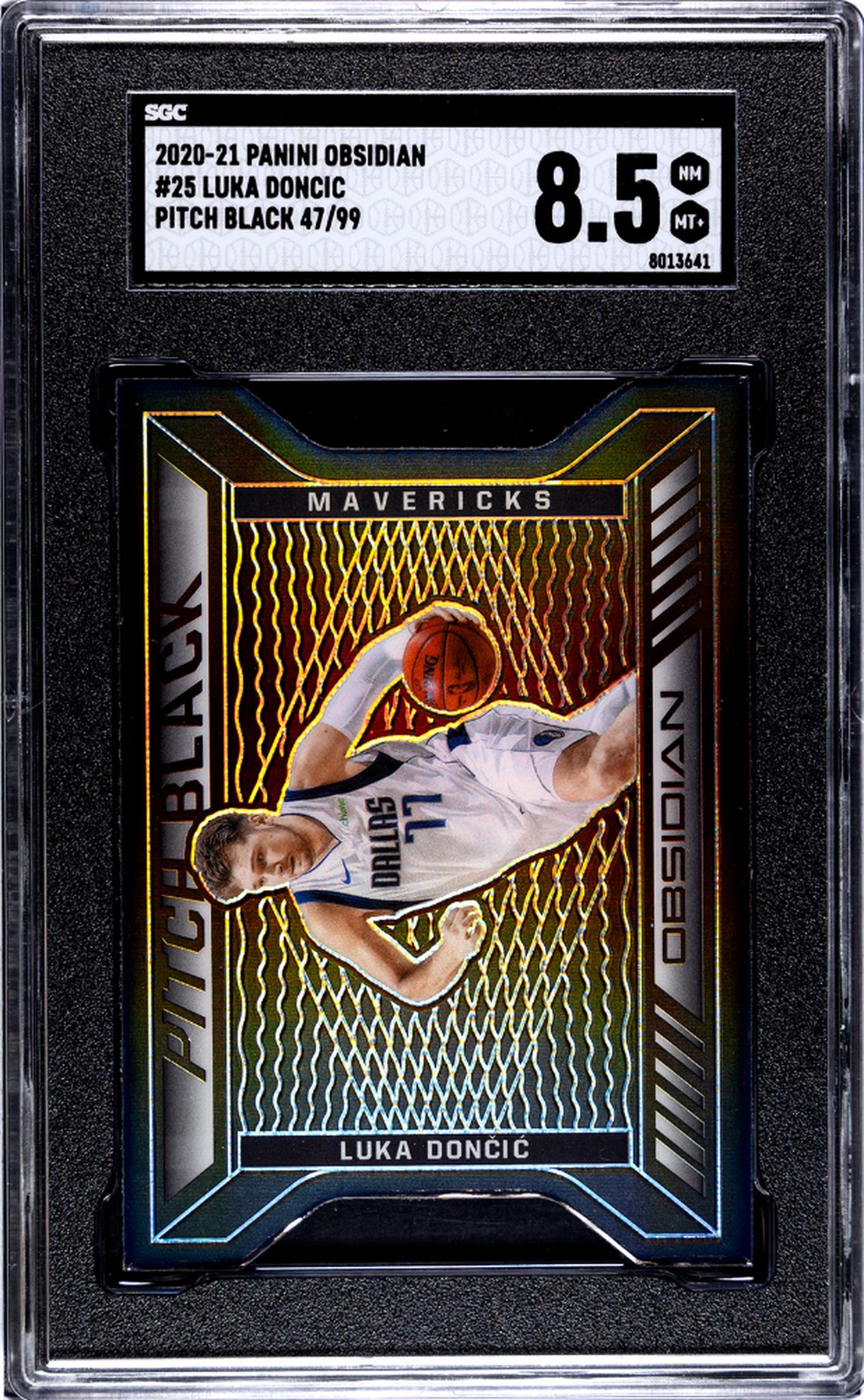 2020 Panini Obsidian #25 Luka Doncic Pitch Black /99 SGC 8.5