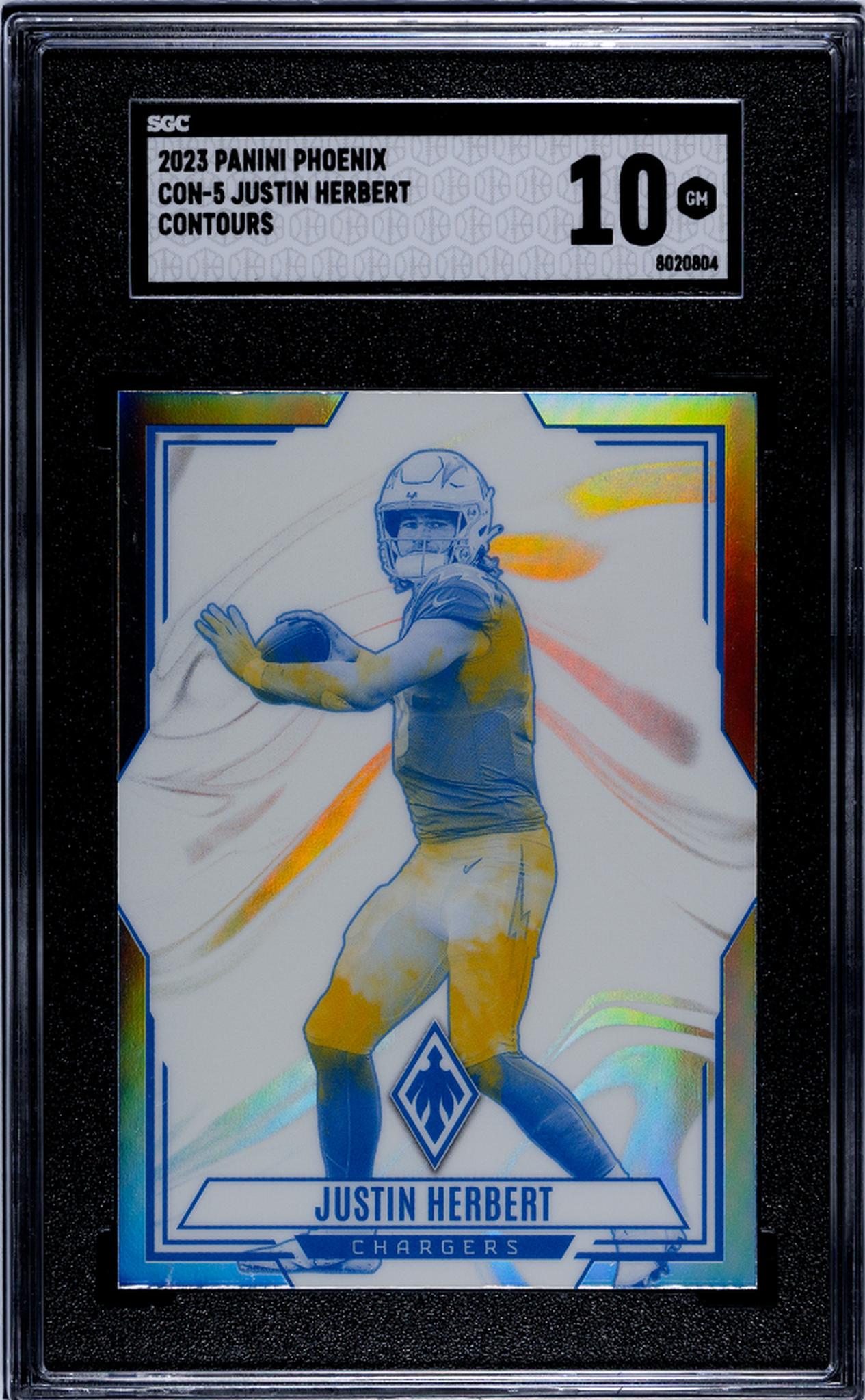 2023 Panini Phoenix #CON-5 Justin Herbert Contours SGC 10