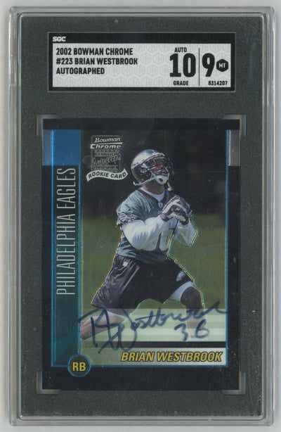 2002 Bowman Chrome Brian Westbrook #223 Rookie RC Auto SGC 9