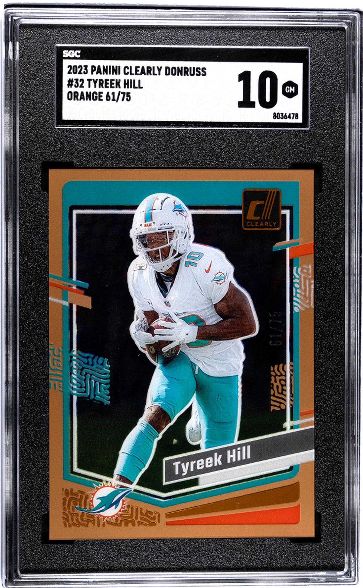 2023 Panini Clearly Donruss #32 Tyreek Hill Orange /75 SGC 10