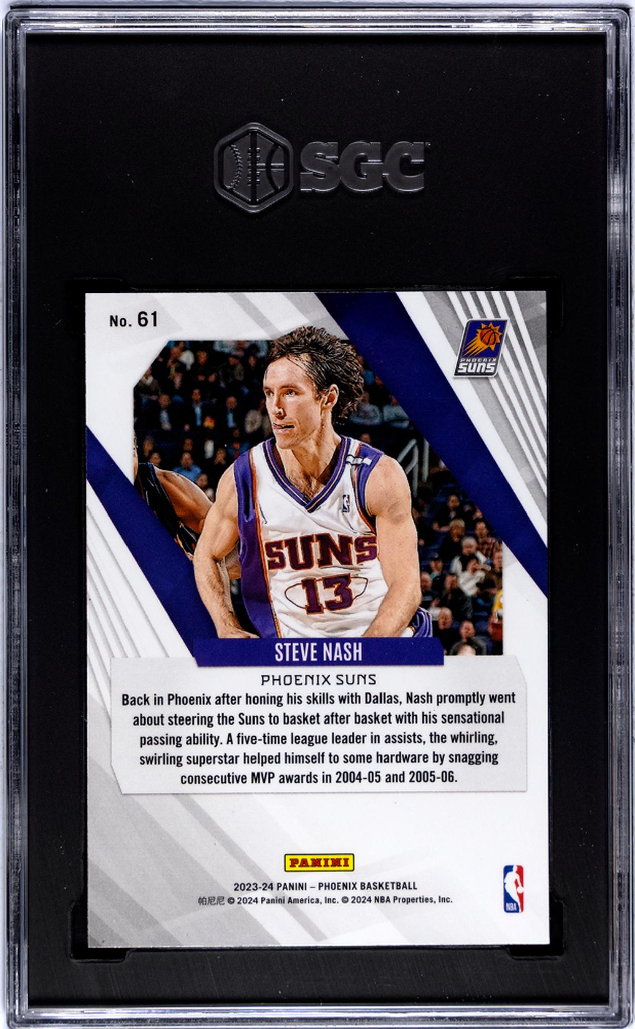 2023-24 Panini Phoenix #61 Steve Nash Blue Ice SGC 10