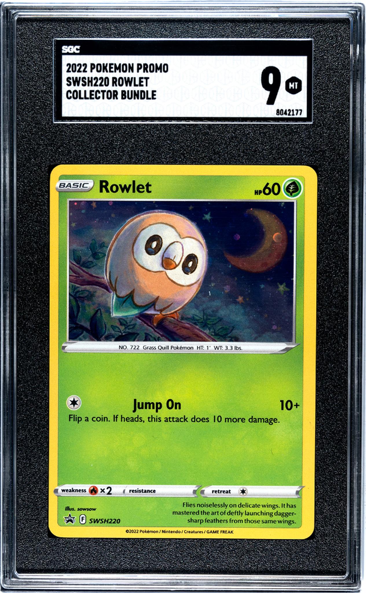 2022 Pokemon Promo #SWSH220 Rowlet Collector Bundle SGC 9