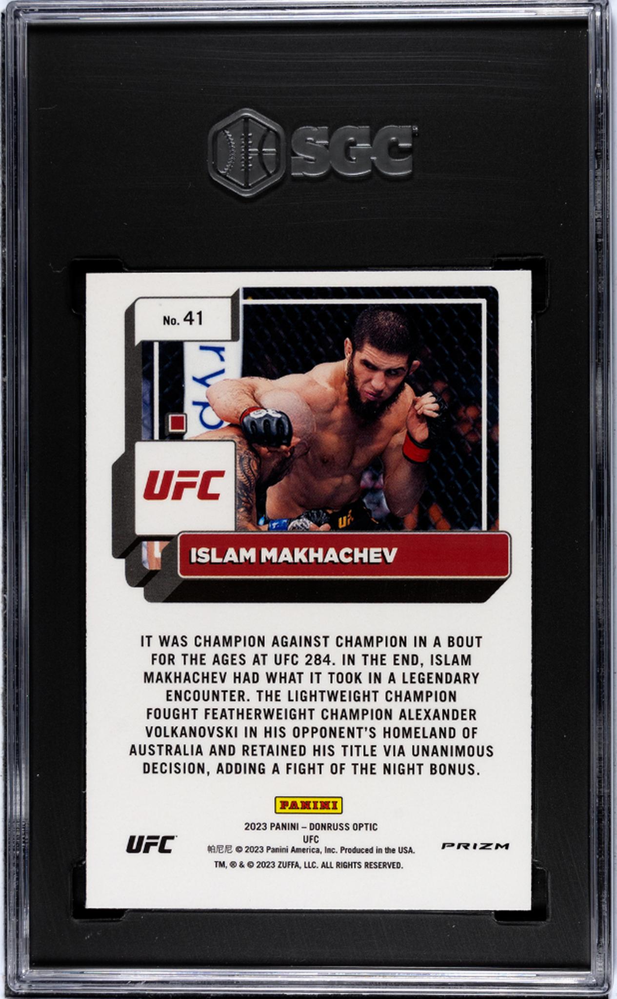 2023 Donruss #41 Islam Makhachev Holo Prizm SGC 6