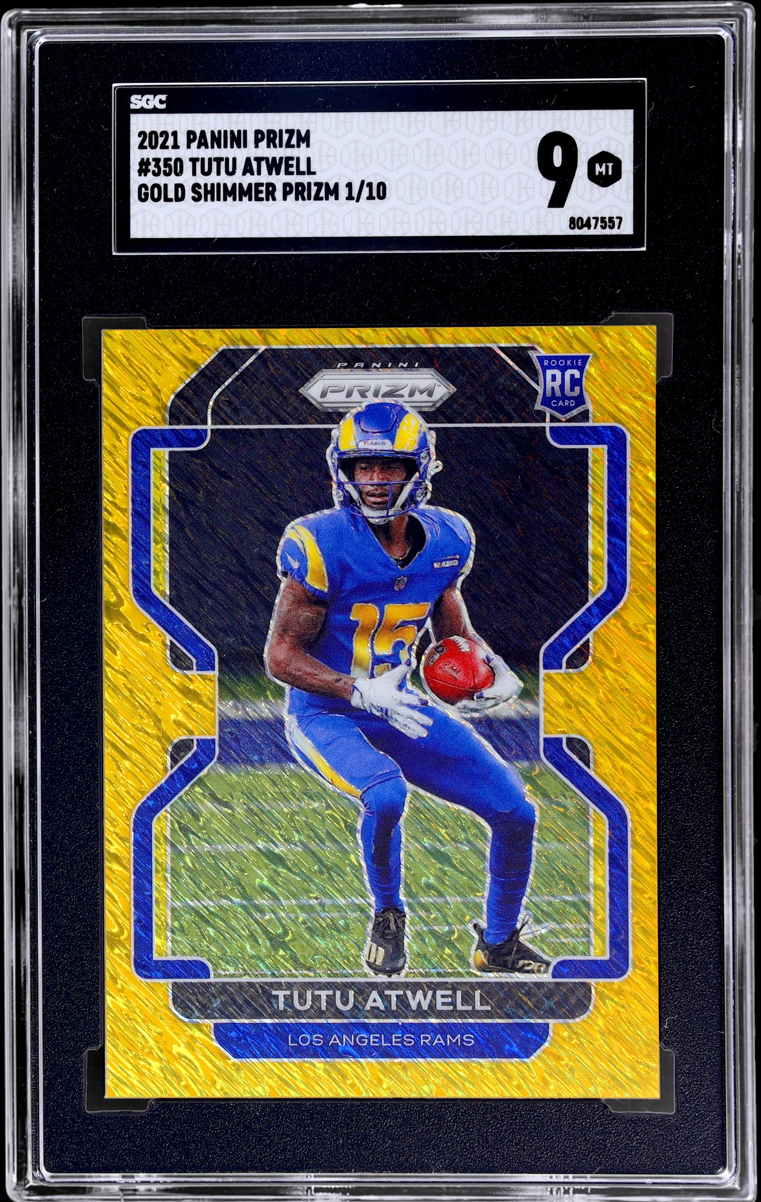 2021 Panini Prizm Gold Shimmer Tutu Atwell #350 1/10 SGC 9 RC