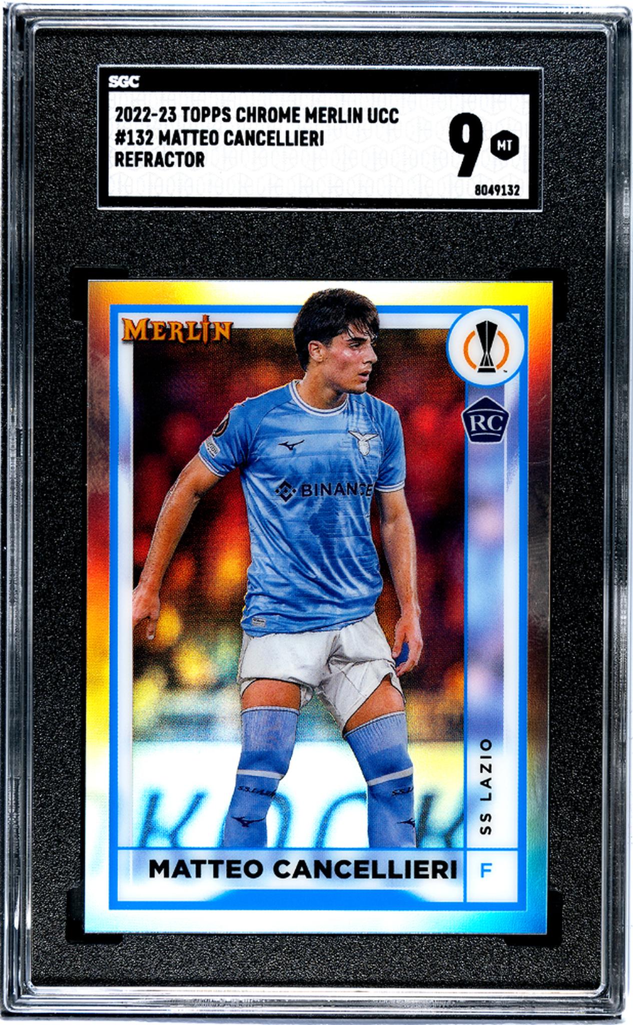 2022-23 Topps Chrome Merlin Matteo Cancellieri #132 RC Refractor SGC 9
