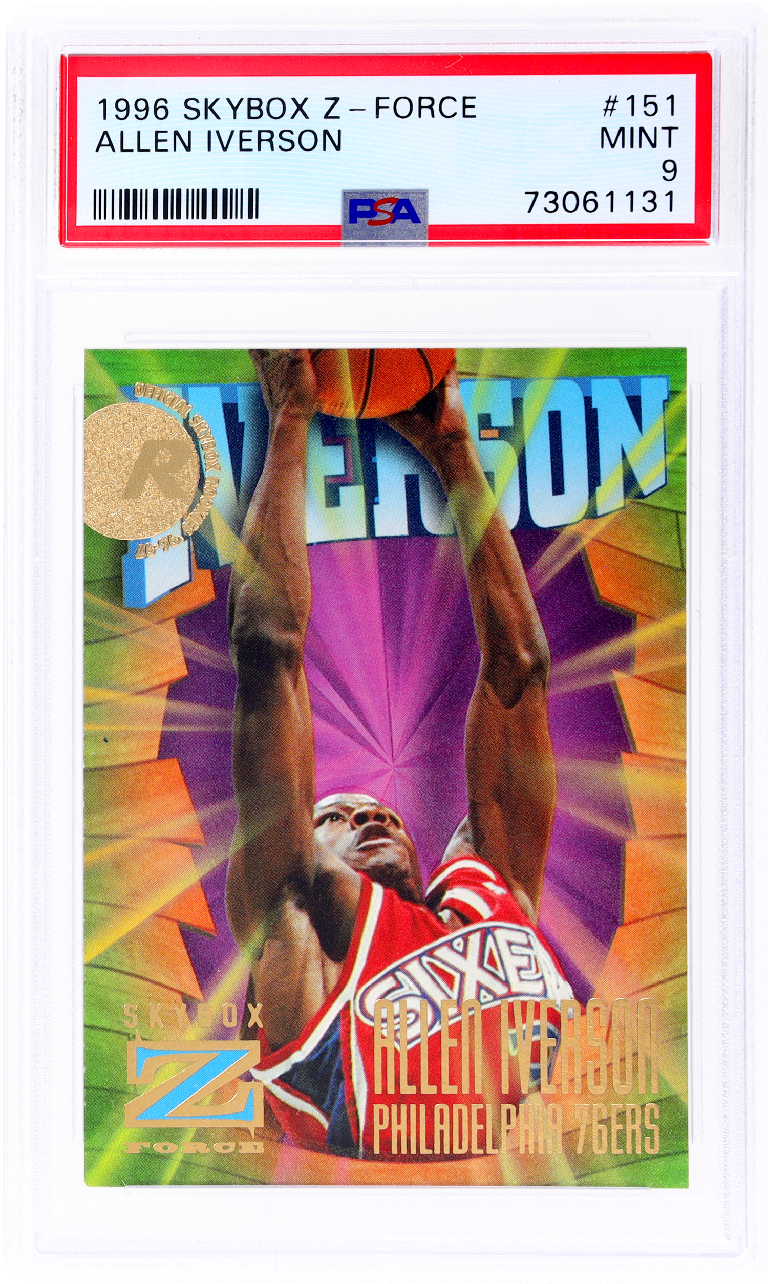 1996 SkyBox Z-Force Allen Iverson #151 RC PSA 9