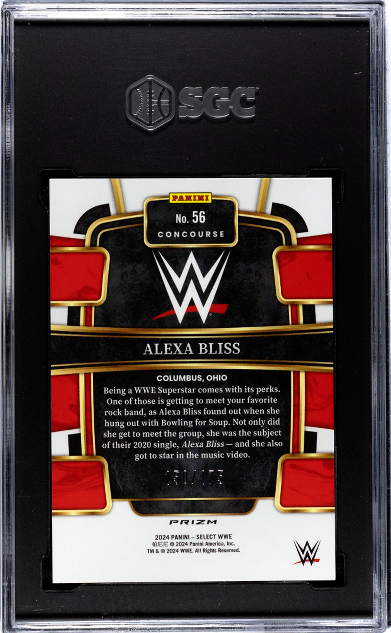 2024 Panini Select Red Prizm Alexa Bliss #56 /175 SGC 10