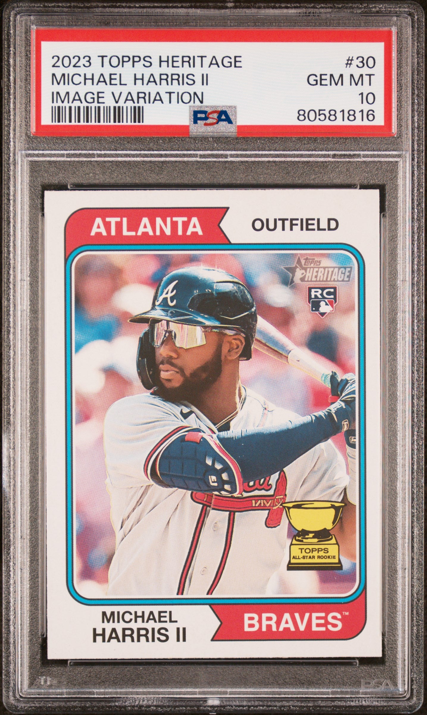 2023 Topps Heritage Michael Harris II #30 RC Image Variation PSA 10