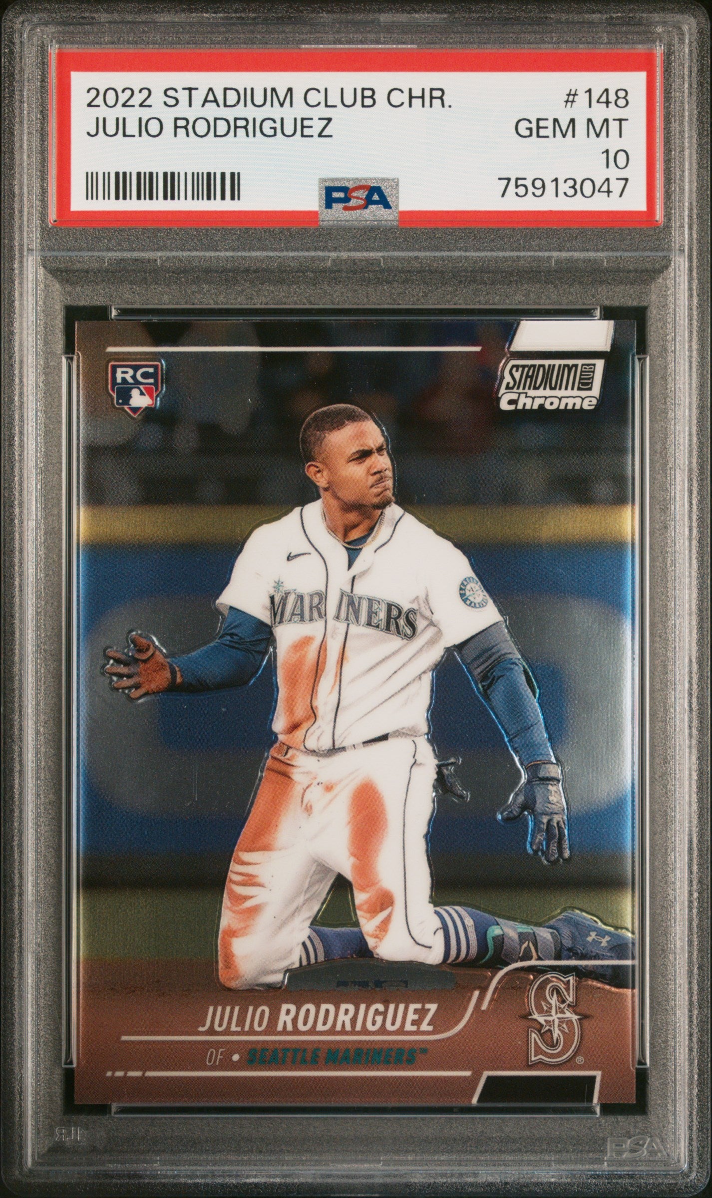 2022 Topps Stadium Club Chrome Julio Rodriguez #148 RC PSA 10