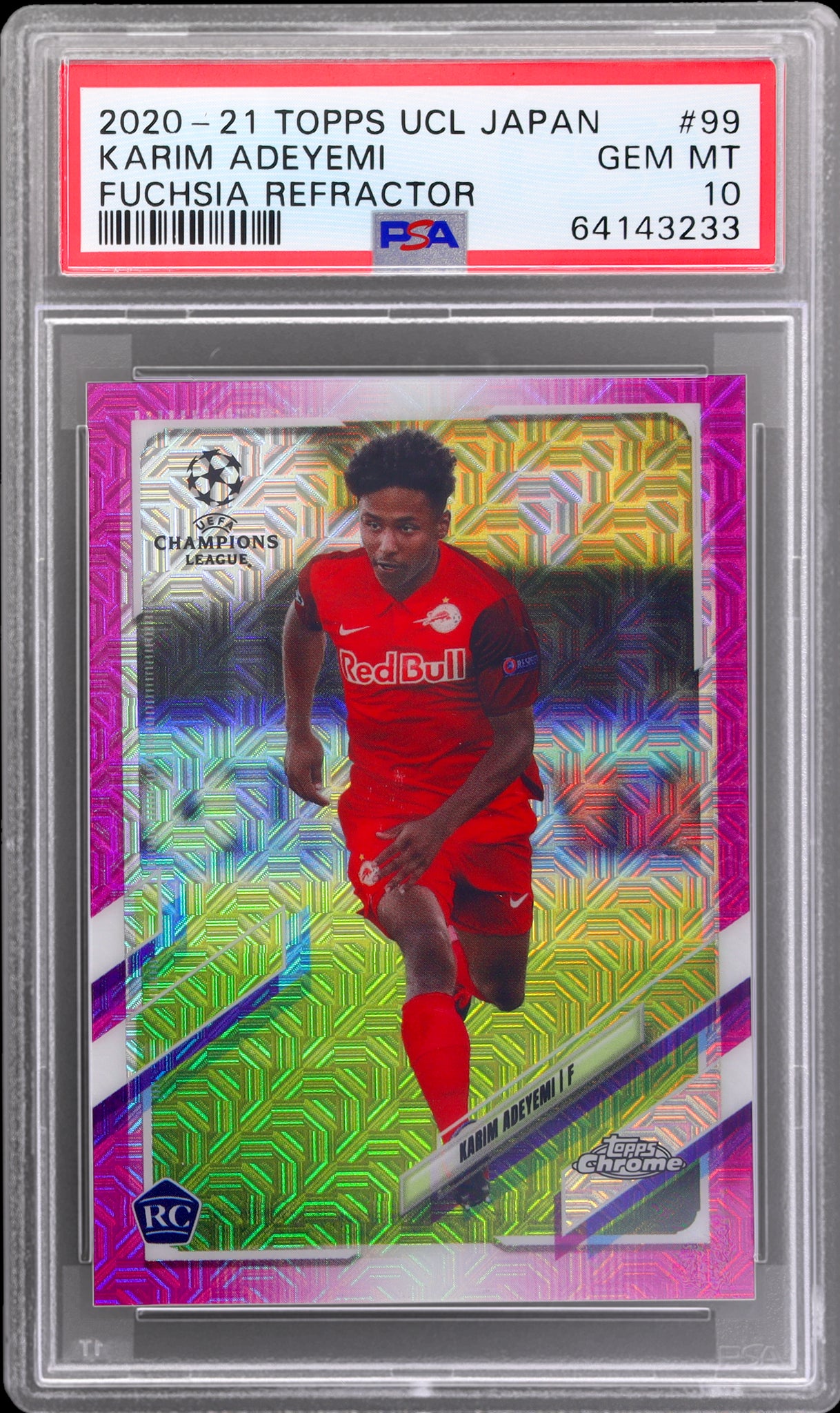 2020 Topps UEFA Champions League Japan #99 Karim Adeyemi Fuchsia Refractor /125 PSA 10