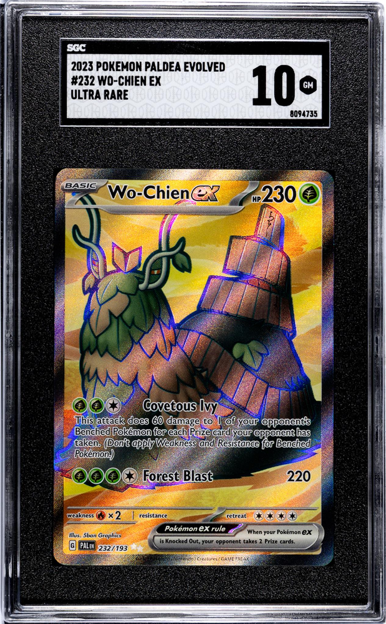2023 Pokemon Paldea Evolved Ultra Rare Wo-Chien ex #232/193 SGC 10