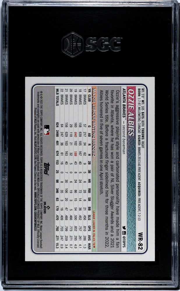 2023 Topps Big League #WR-82 Ozzie Albies Wrapper Redemption /99 SGC 8.5