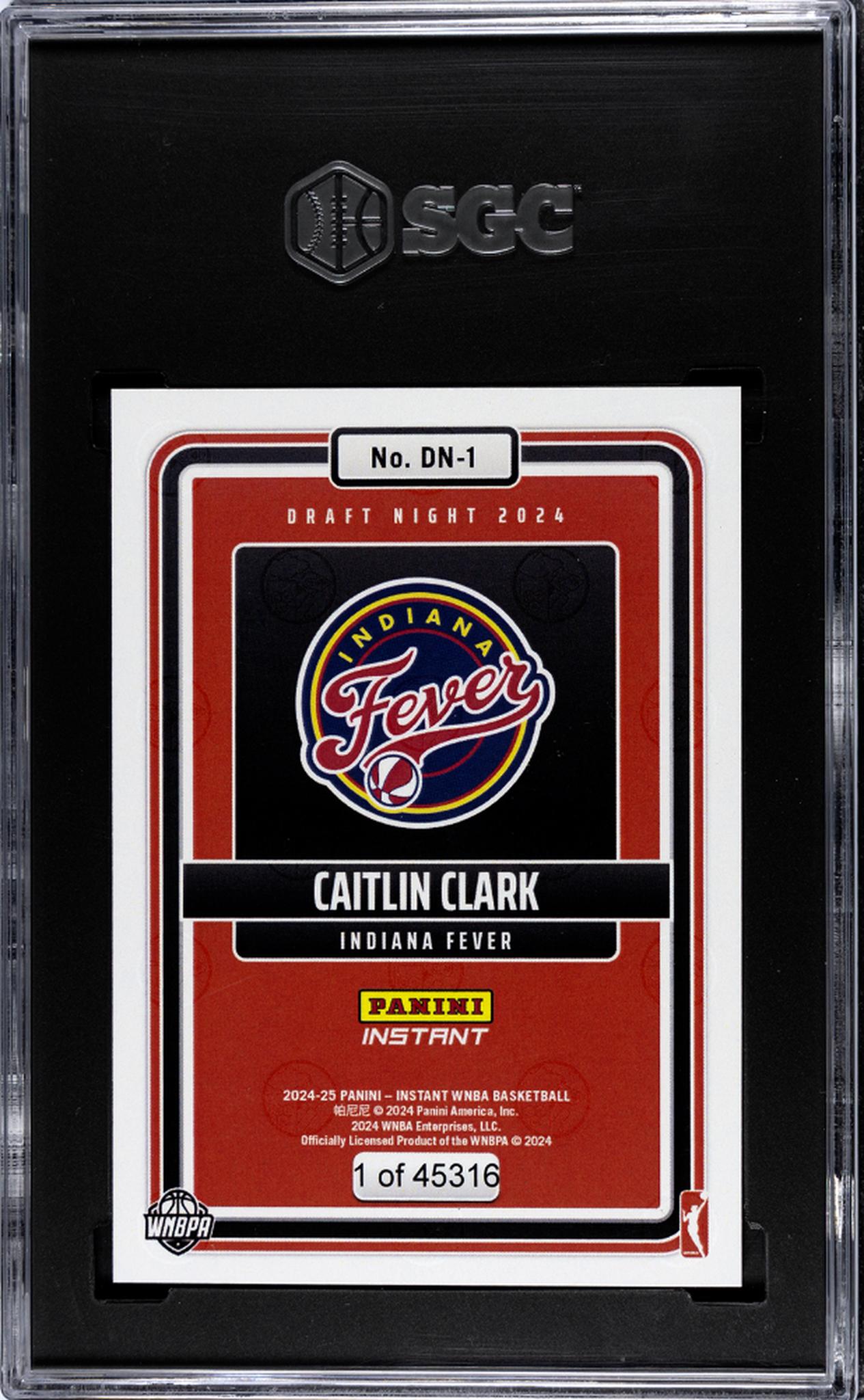 2024 Panini Instant #DN-1 Caitlin Clark Rookie 1 SGC 9.5