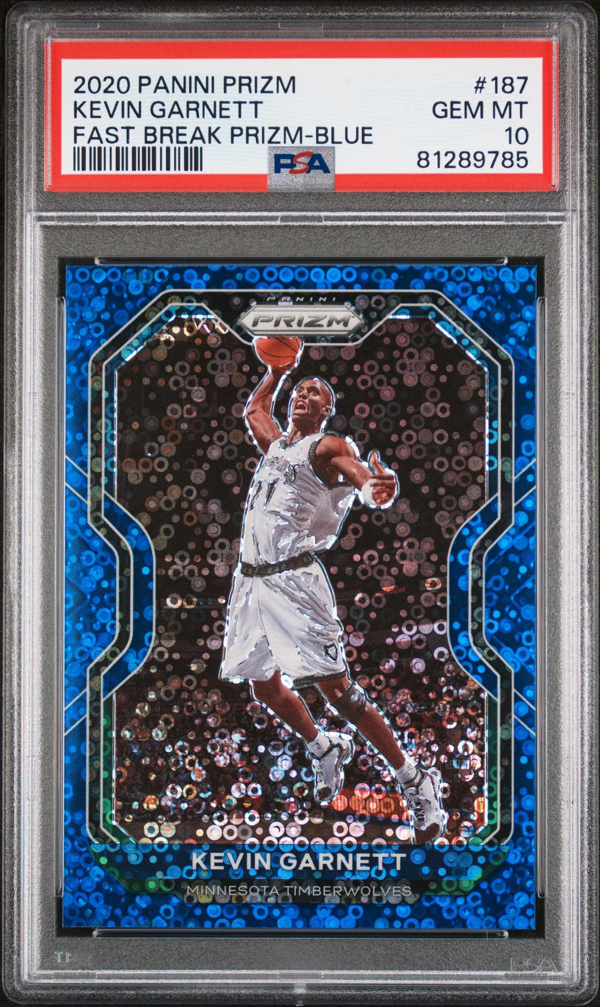 2020 Prizm #187 Kevin Garnett Fast Break Prizm-Blue /175 PSA 10