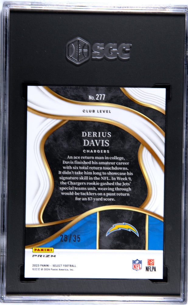 2023 Panini Select Derius Davis Club Level #277 /35 SGC 10