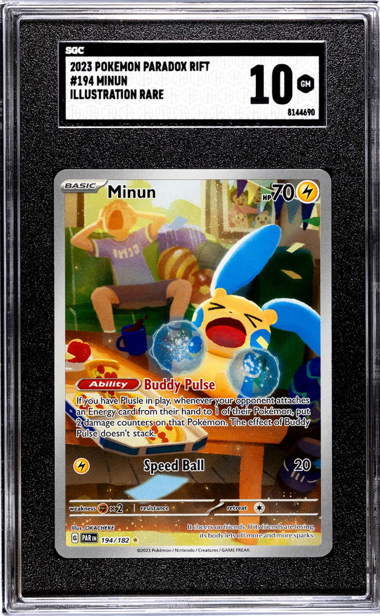 2023 Pokemon #194/182 Minun Paradox Rift SGC 10