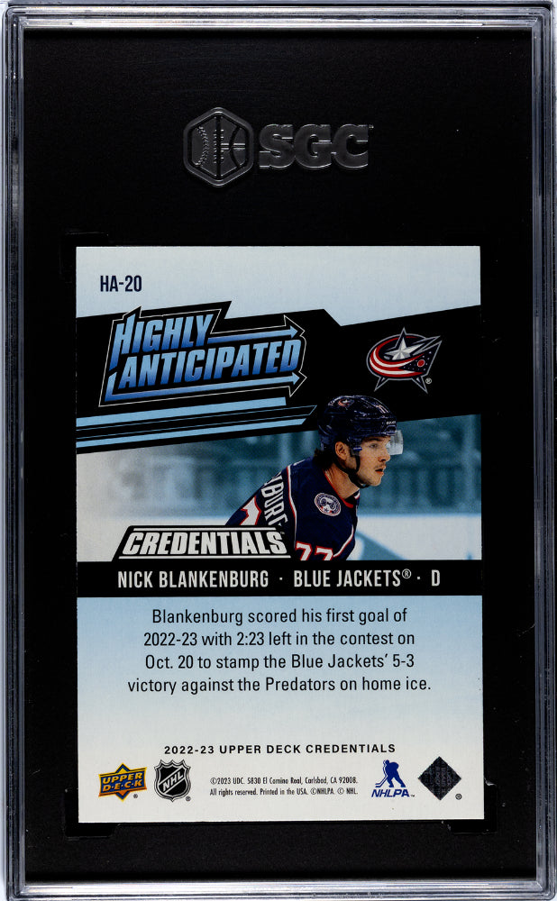 2022-23 Upper Deck Credentials Highly Anticipated Nick Blankenburg #HA-20 SGC 9.5