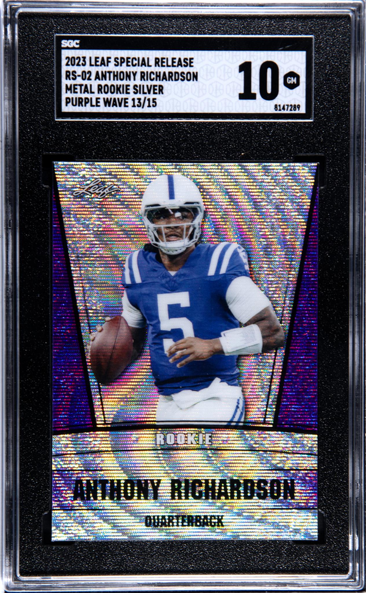 2023 Leaf Special Release Purple Wave Anthony Richardson #RS-02 RC /15 SGC 10