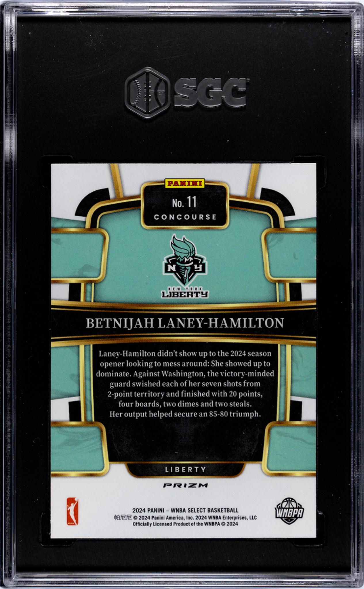 2024 Panini Select Zebra Betnijah Laney-Hamilton #11 SGC 9