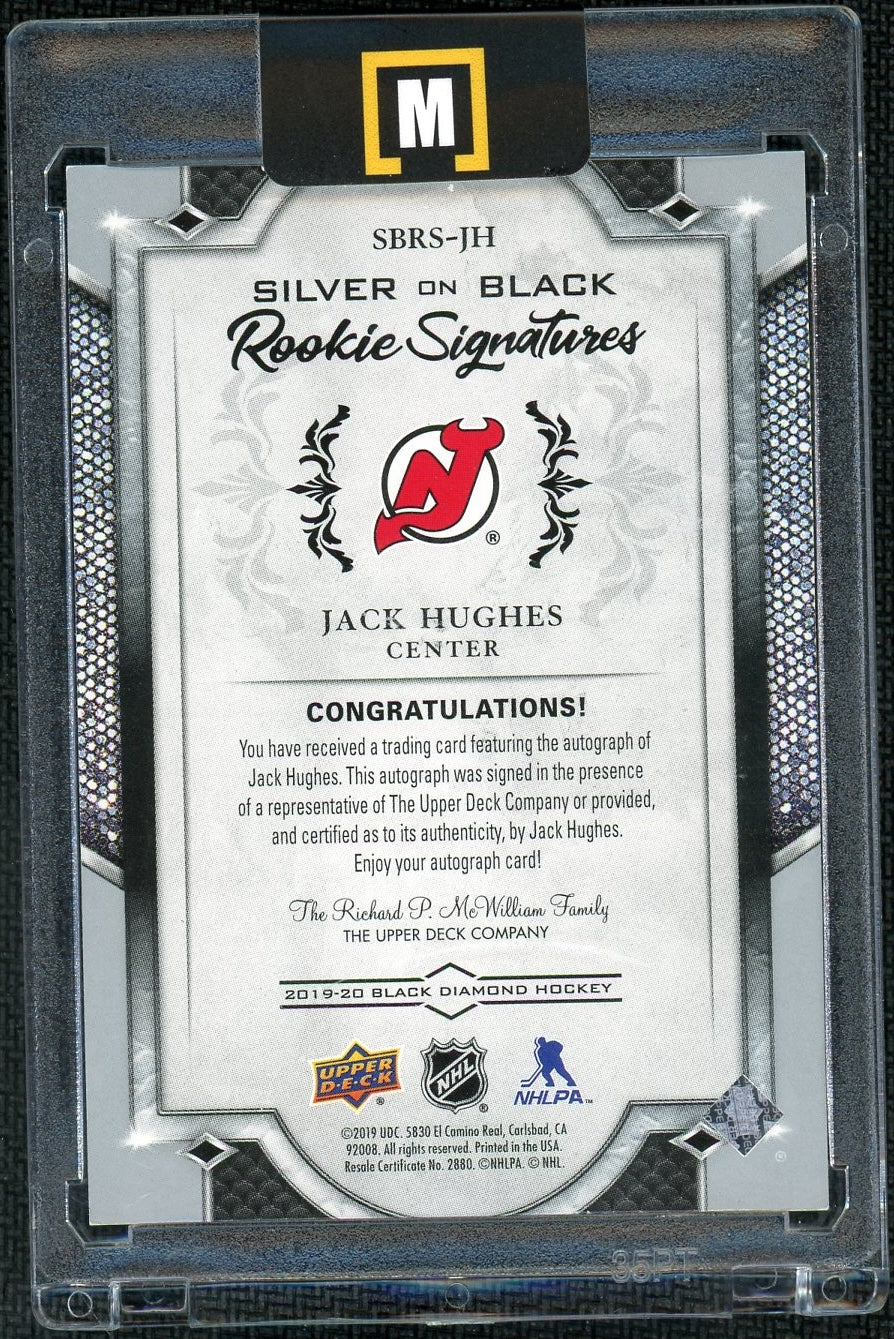 2019 Black Diamond SBRS-JH Jack Hughes Silver on Black Auto /99