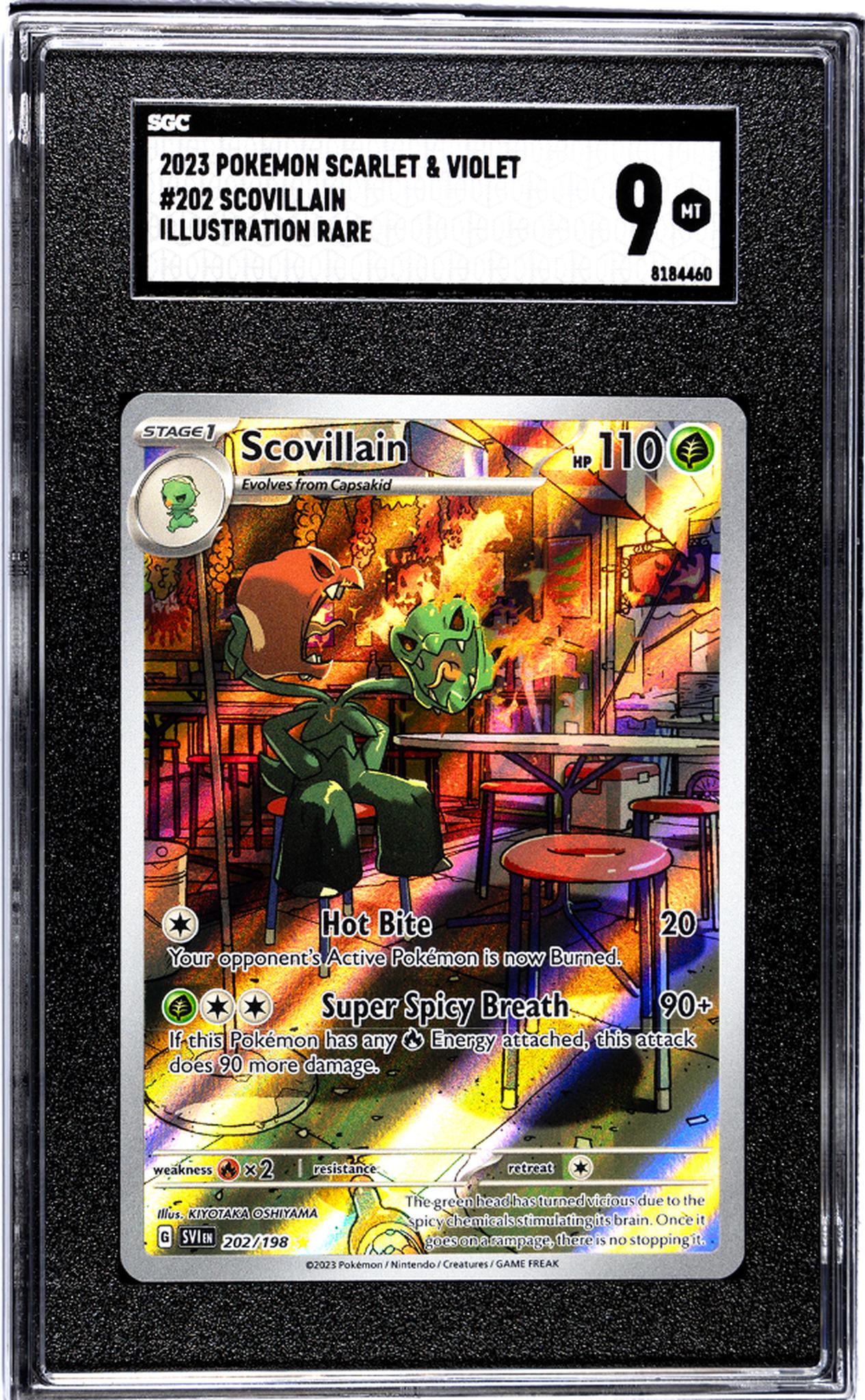2023 Pokemon Scarlet & Violet #202 Scovillain Illustration Rare SGC 9