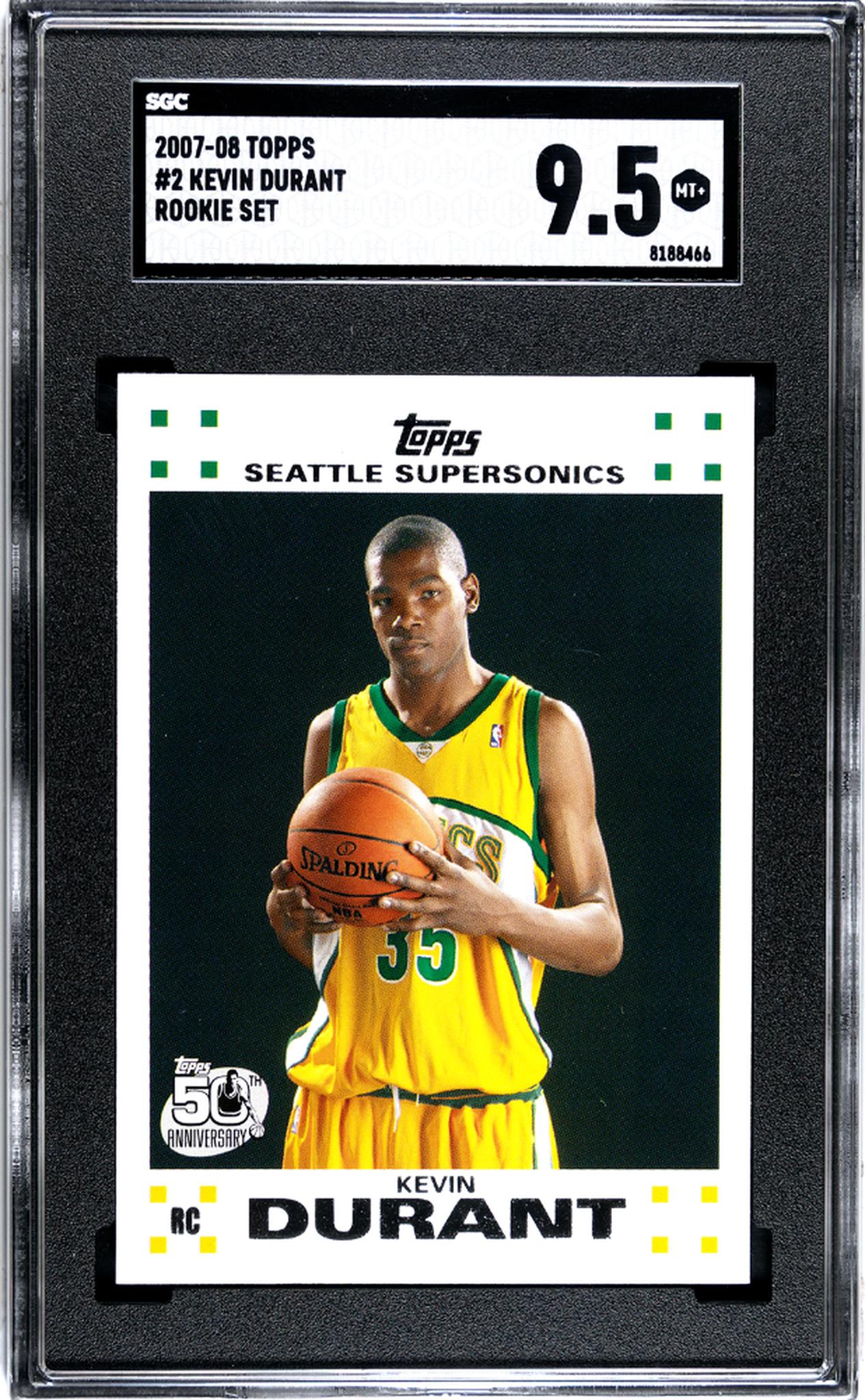 2007-08 Topps Rookie Set Kevin Durant #2 RC SGC 9.5