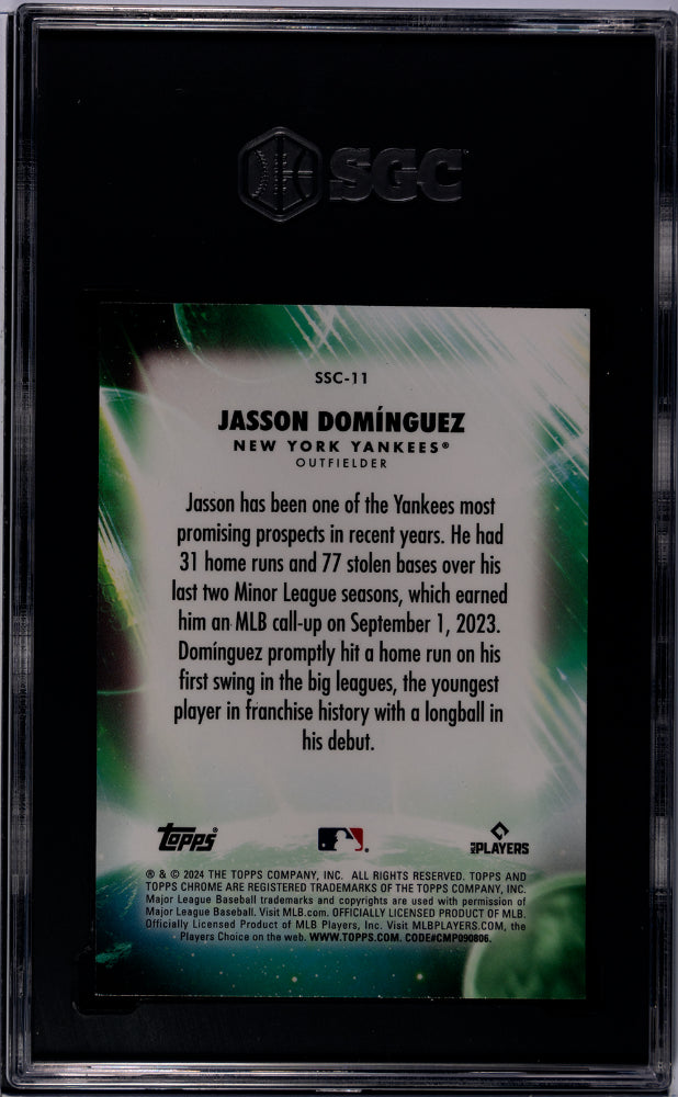 2024 Topps Chrome #SSC-11 Jasson Dominguez Stratospheric Stars /99 SGC 10