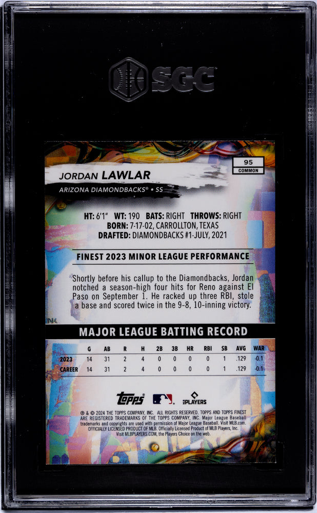 2024 Topps Finest #95 Jordan Lawlar SGC 9.5