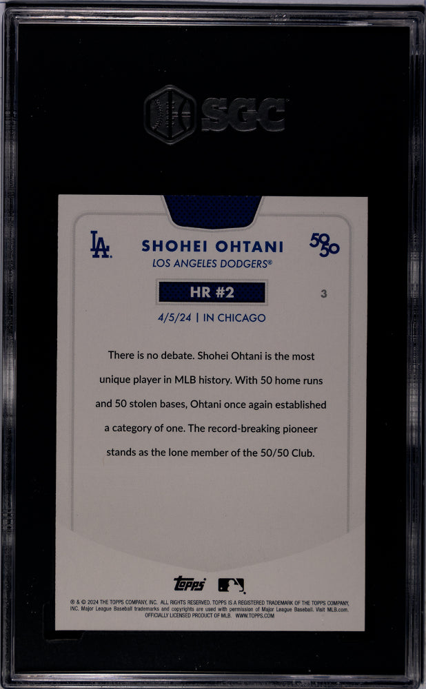 2024 Topps #3 Shohei Ohtani 50/50/50 SGC 9