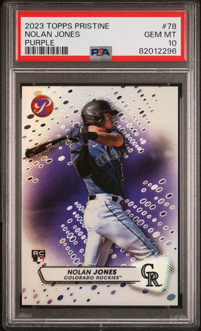 2023 Topps Pristine Nolan Jones #78 Purple /99 PSA 10