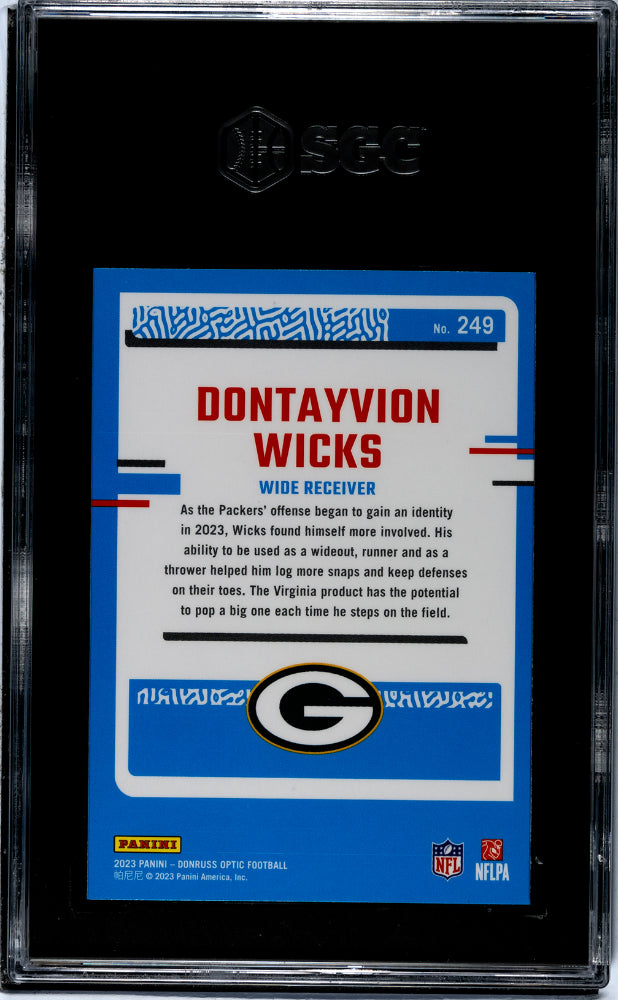 2023 Donruss Optic #249 Dontayvion Wicks SGC 10