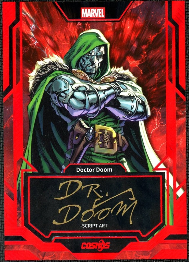 2025 Kakawow Cosmos Marvel Script Art Red #CM-PR-06 Doctor Doom Auto  72/75