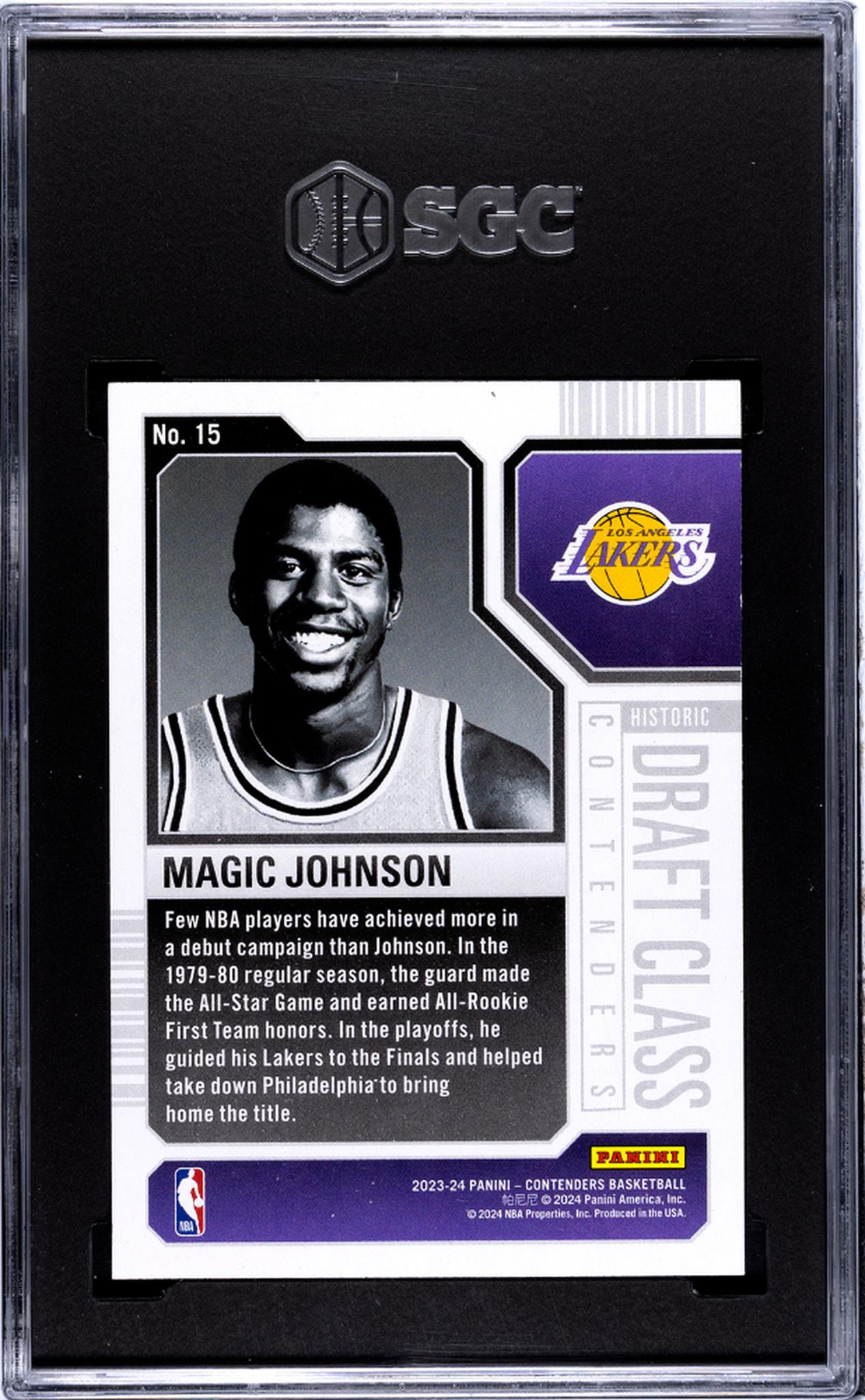 2023 Panini Contenders Historic Draft Class Magic Johnson #15 SGC 8