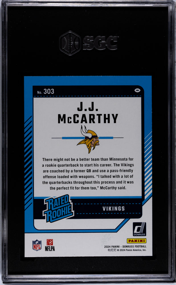 2024 Donruss #303 Jj Mccarthy SGC 10