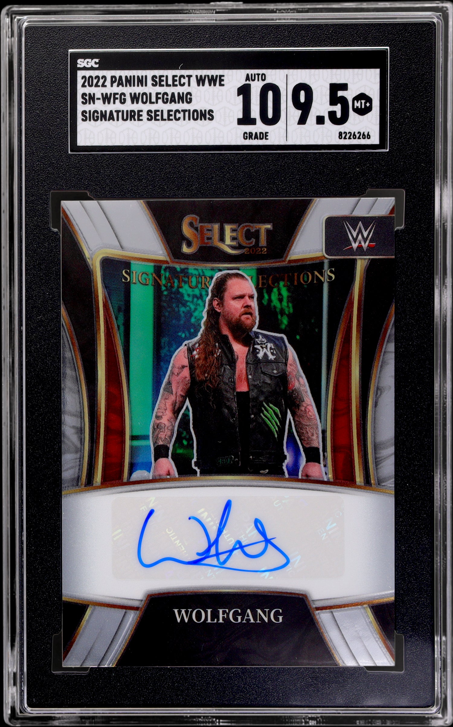 2022 Panini Select WWE Signature Selections Wolfgang SN-WFG Auto SGC 9.5