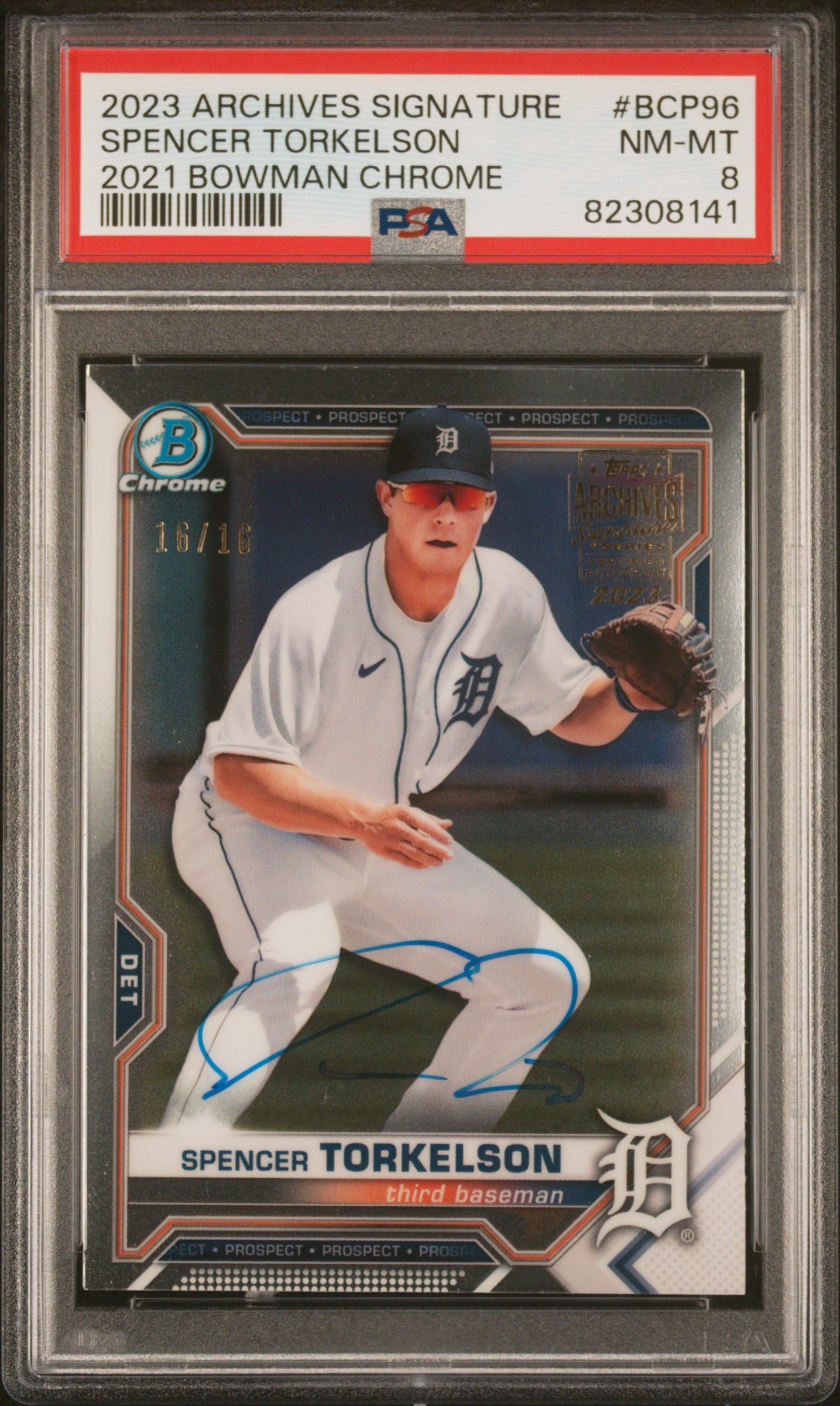 2021 Bowman Chrome Spencer Torkelson #BCP-96 Auto /16 PSA 8