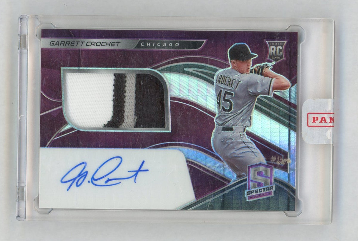2021 Spectra #114 Garrett Crochet Rookie RC Player-Worn Patch Auto Neon Pink /49