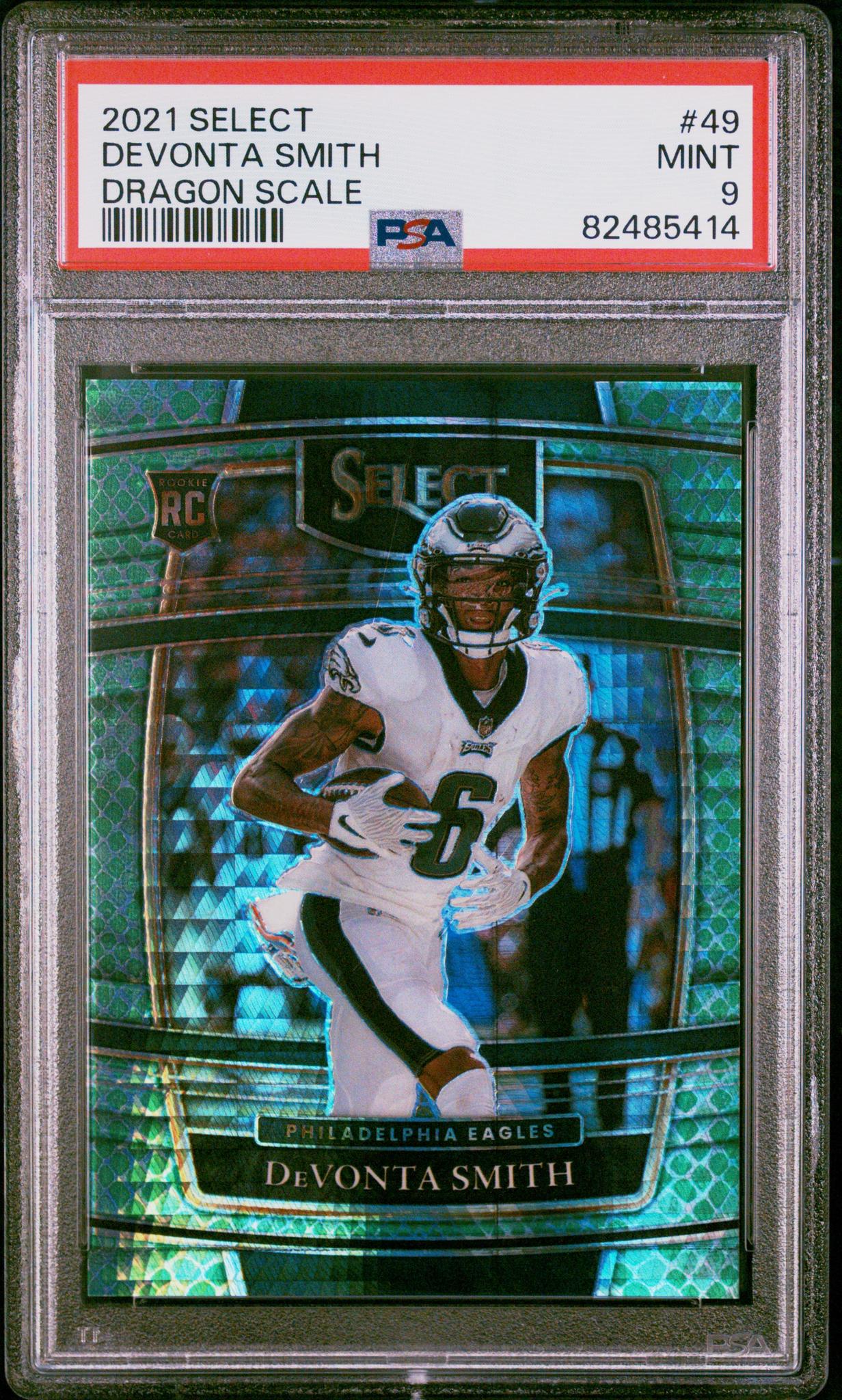 2021 Panini Select Dragon Scale DeVonta Smith #49 RC Prizm Concourse /89 PSA 9