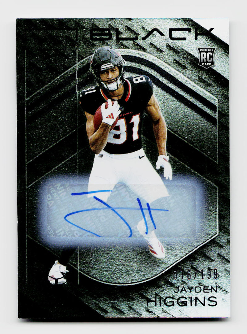 2025 Panini Black #105 Jayden Higgins Rookie RC Auto /199