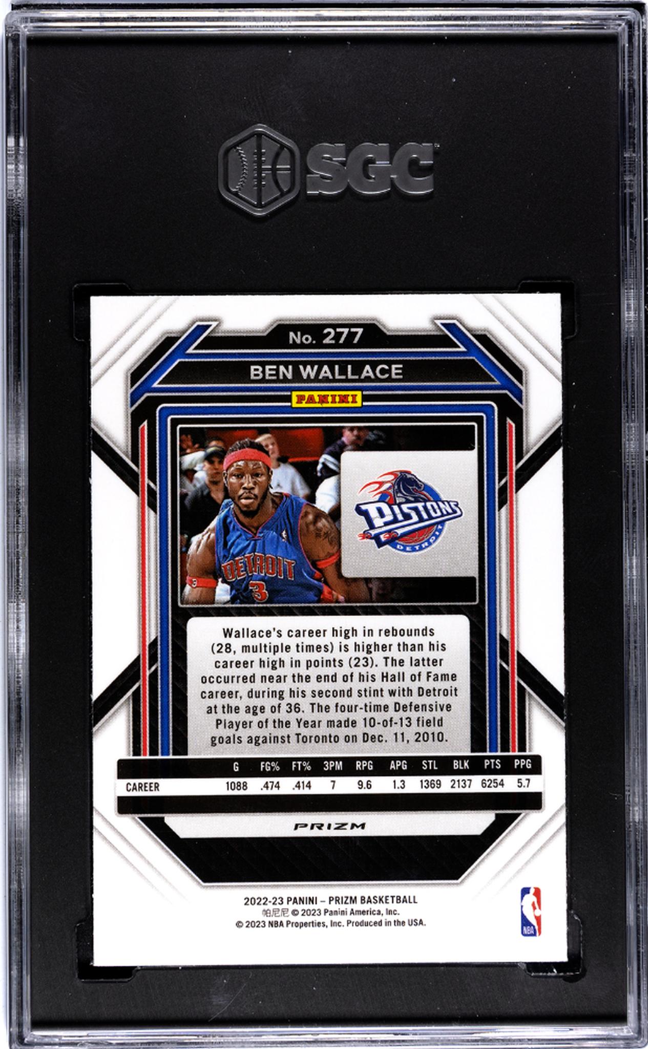 2022-23 Panini Prizm Silver Ben Wallace #277 SGC 8