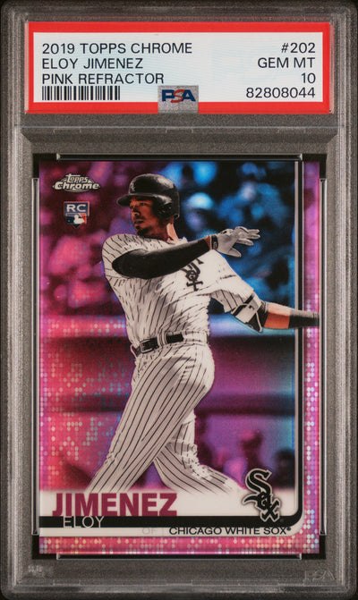 2019 Topps Chrome Eloy Jimenez #202 Pink Refractor PSA 10