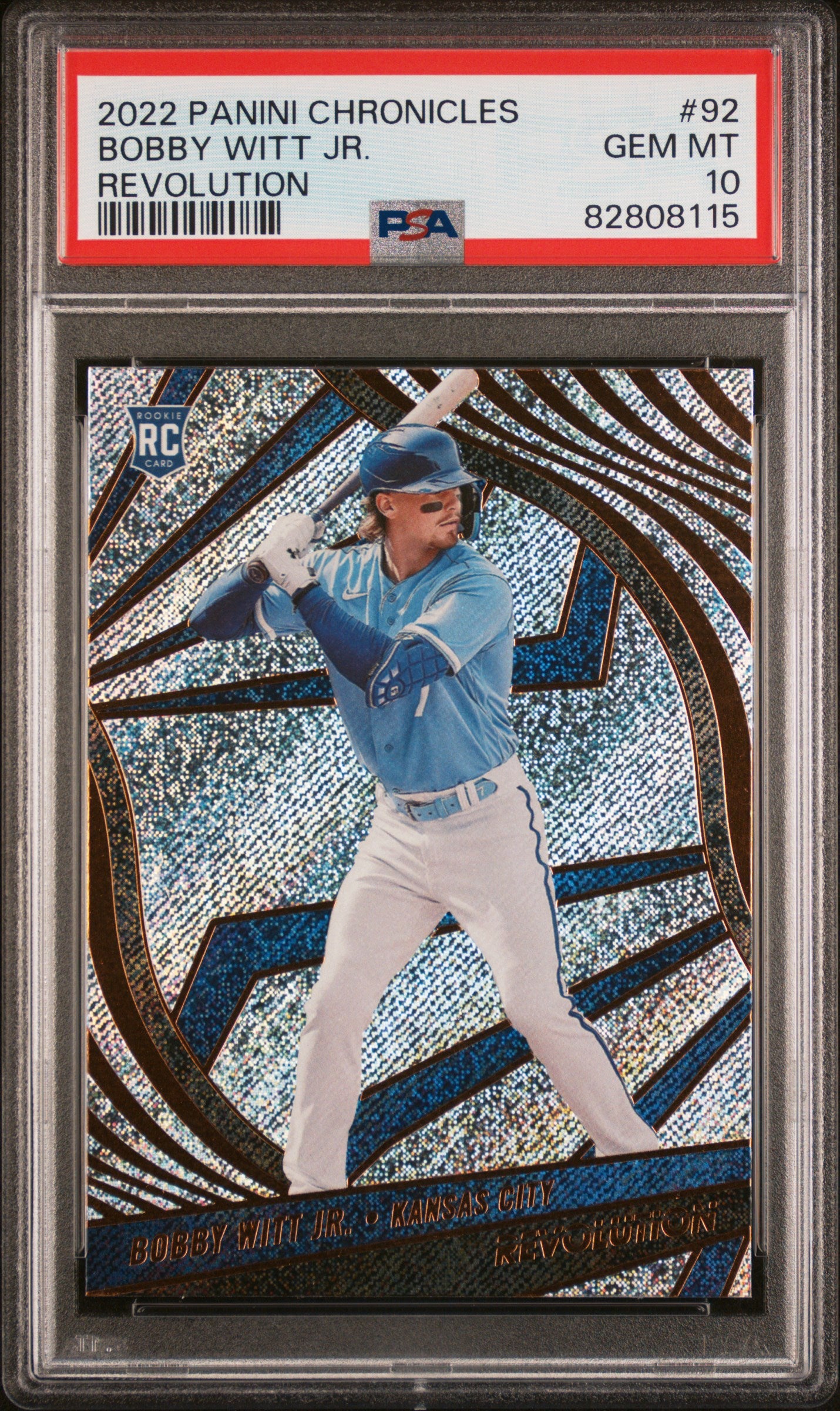 2022 Panini Chronicles Revolution Bobby Witt Jr. #92 PSA 10